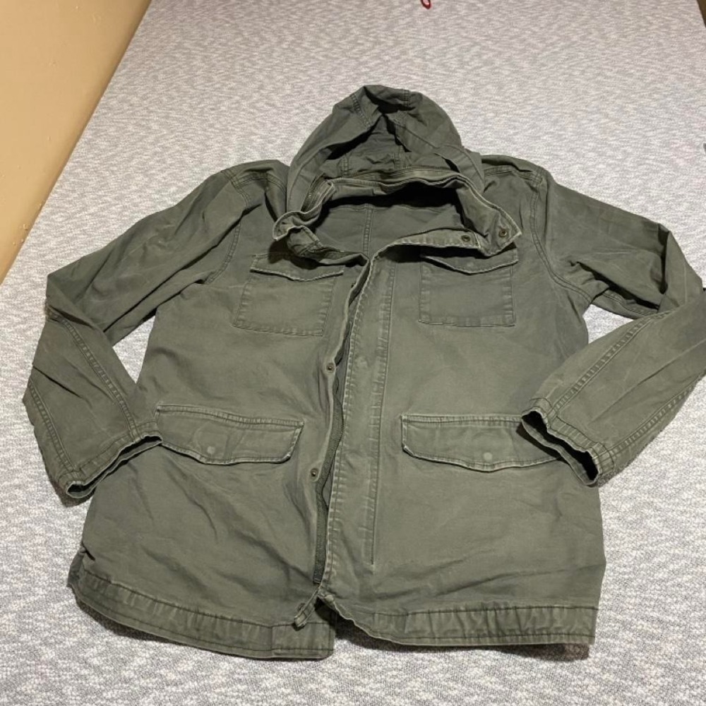 George green military jacket Size L (42-44) full zip up & snap button SKU-A556